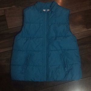 Girls 14 turquoise puffy vest
